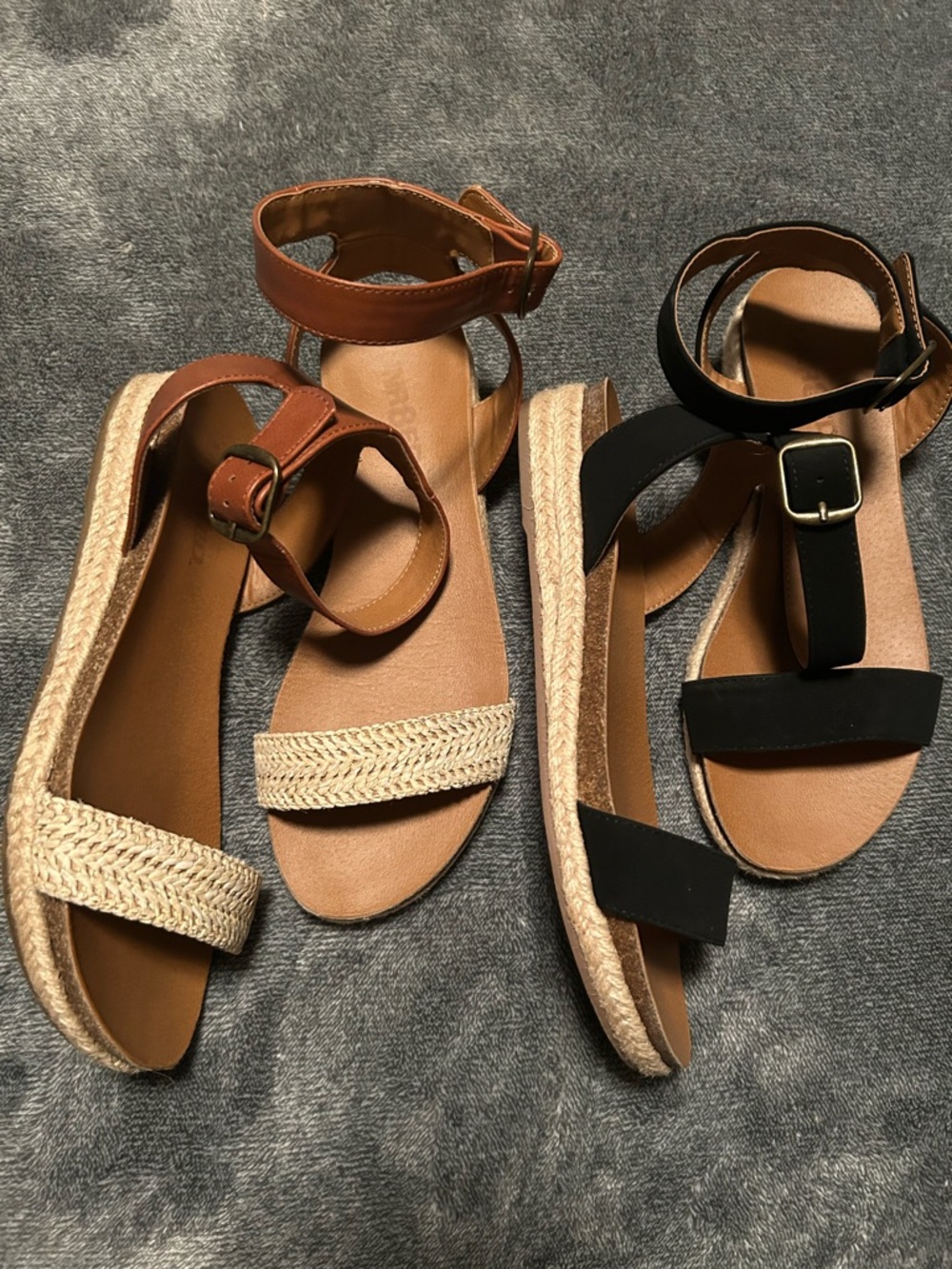 Women's Espadrille Sandals *lot of 2* Brown and Black